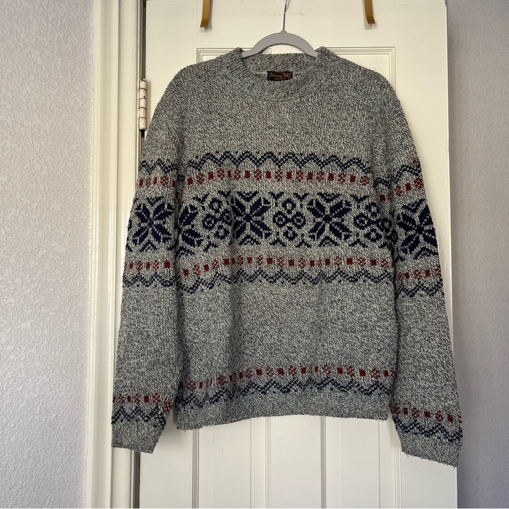 Vintage Gray Patterned Sweater